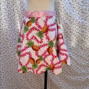 Handcrafted Pineapple Print Apron with Pink Accents